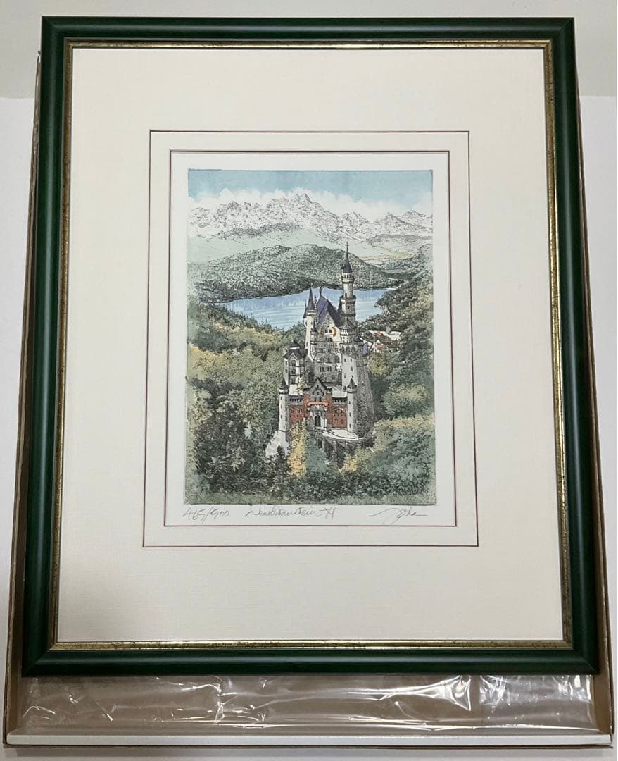 絵画・額縁・版画・織田 義郎・新品未使用・ノイシュバンシュタインⅫ・美術品・雑貨
