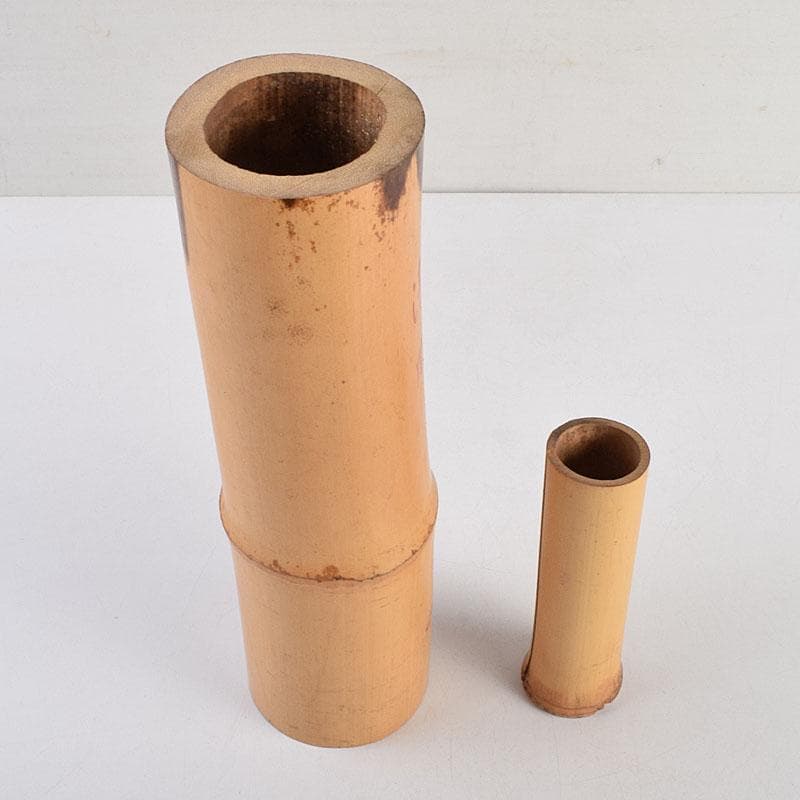 茶道具　黒田宗傳作　竹尺八　花入　銘「清風」　極め箱　C　R9392