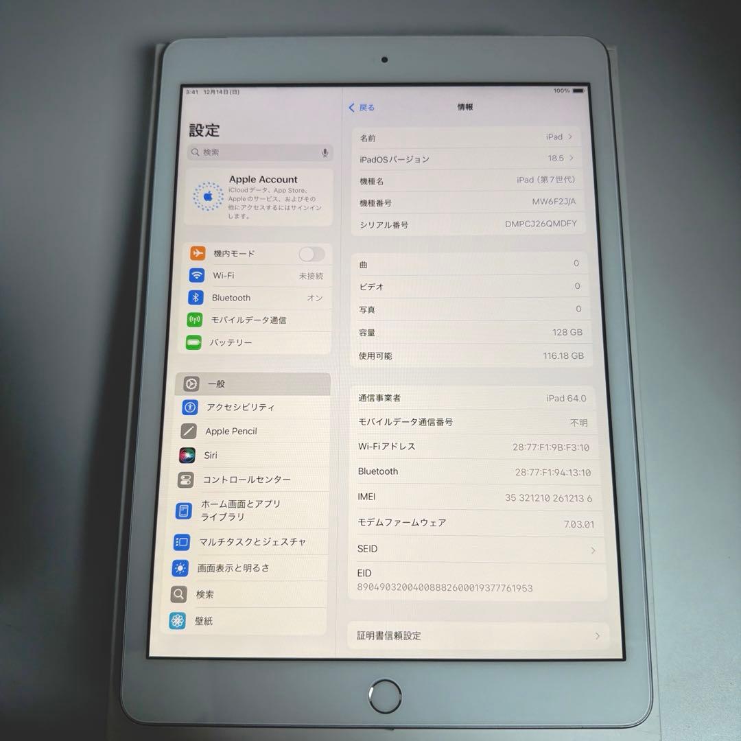 iPad 第7世代 128GB Wi-Fi + Cellular