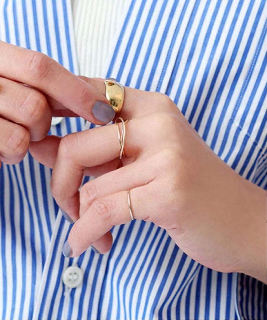 ご*ま様 週末限定値下げ！Lilas ユルカーブ2ラインリングK10 11号