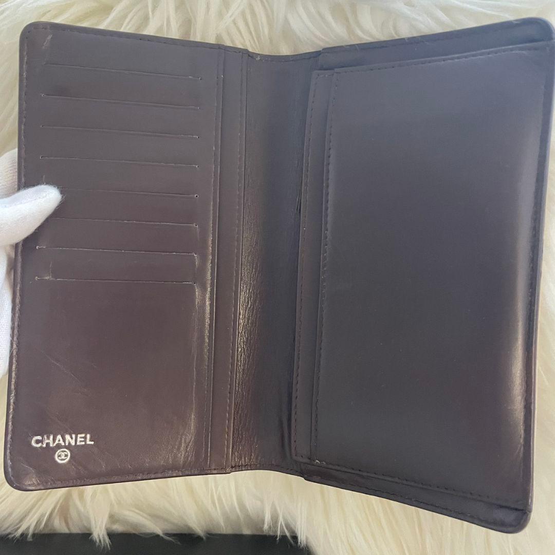 シャネル CHANEL 二つ折り 財布 ココマーク ベージュ キャビアスキン