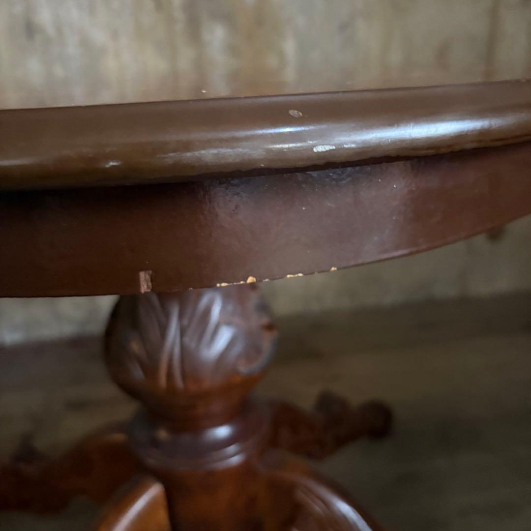 イタリア　象嵌センターテーブル　ヴィンテージ　彫刻装飾