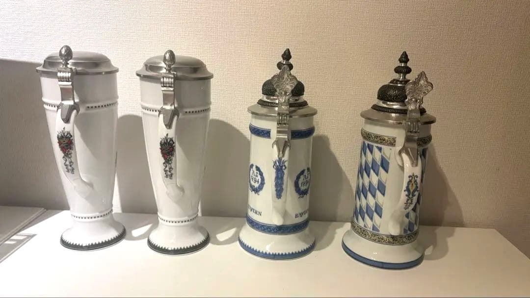 陶器製ビールジョッキ 4点セット