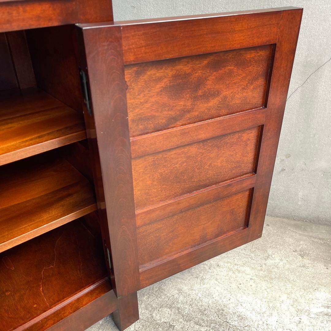 美品　松本民芸家具 ミズメザクラ無垢材 C型電話台 キャビネット 天然木