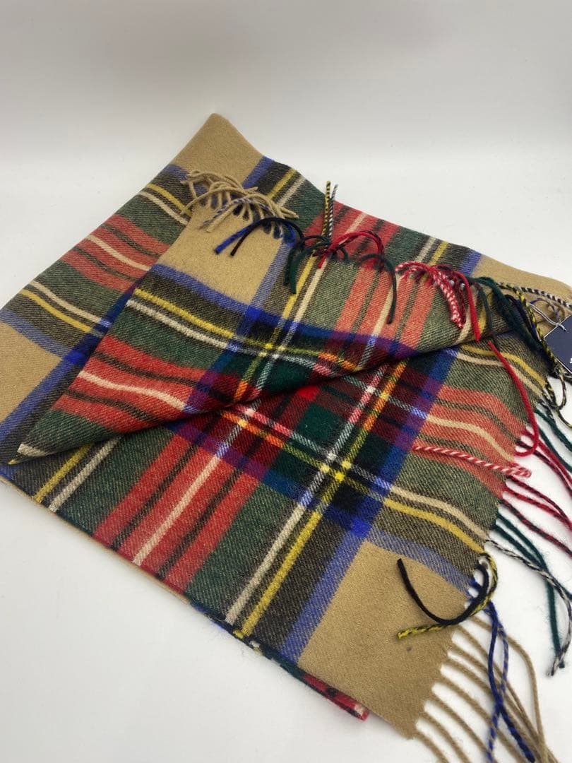 JOHNSTONS ジョンストンズ 中判チェックストール　マフラー　カシミヤ