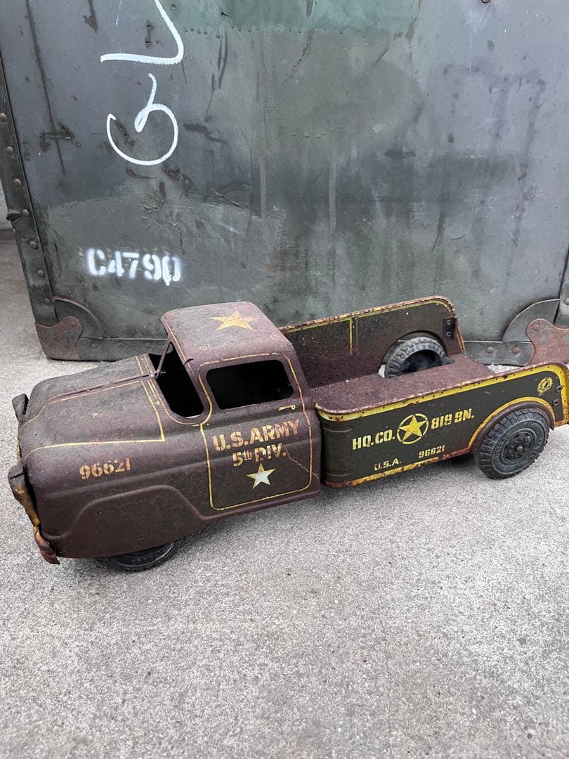 【antique】40's 50'sミリタリー トイトラック TOY ブリキ