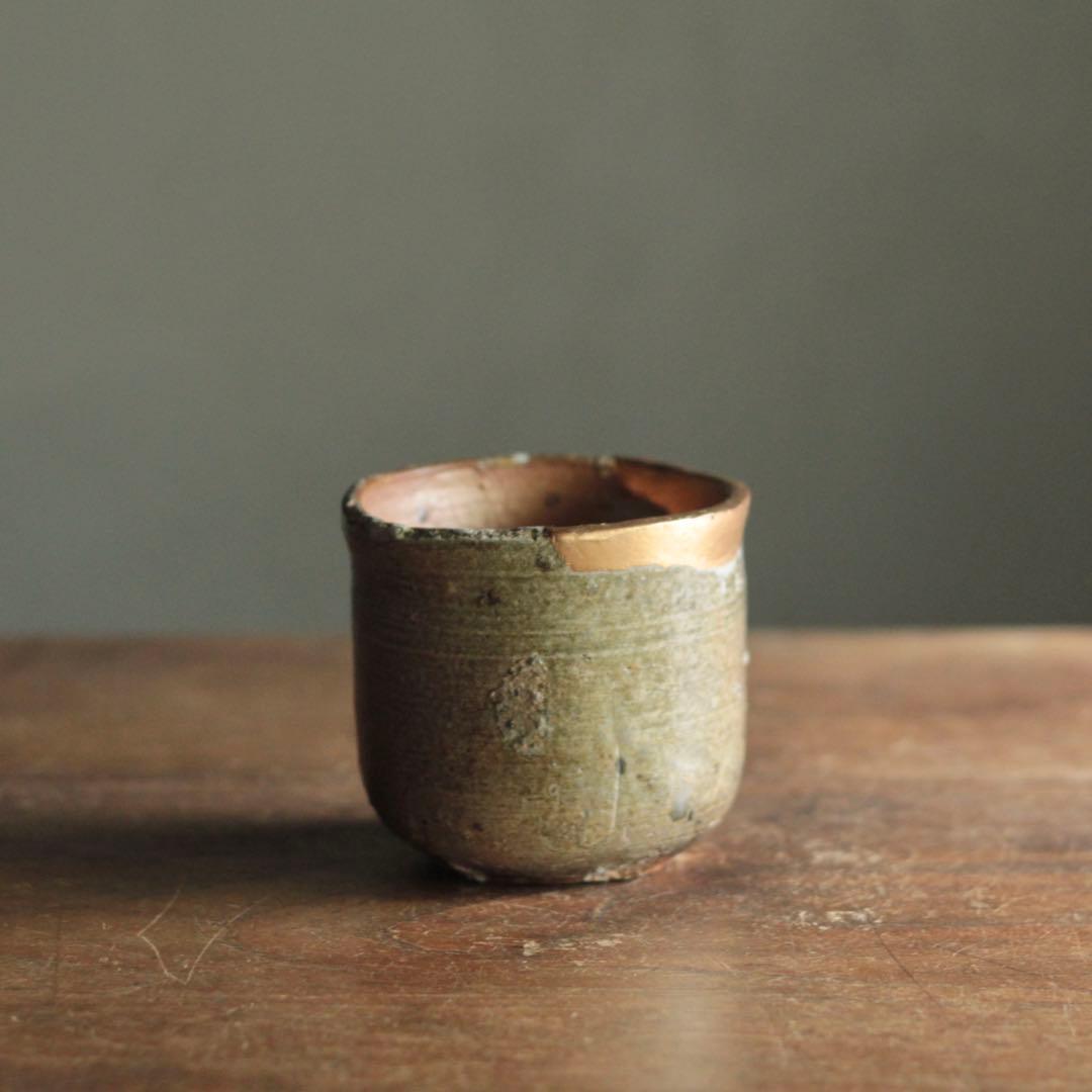 信楽 筒茶碗 古美術 古道具 アンティーク 信楽焼 直しあり