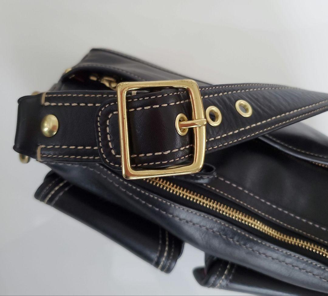 美品　COACH コーチ　ショルダーバッグ　トートバッグ　レザー　黒　レディース