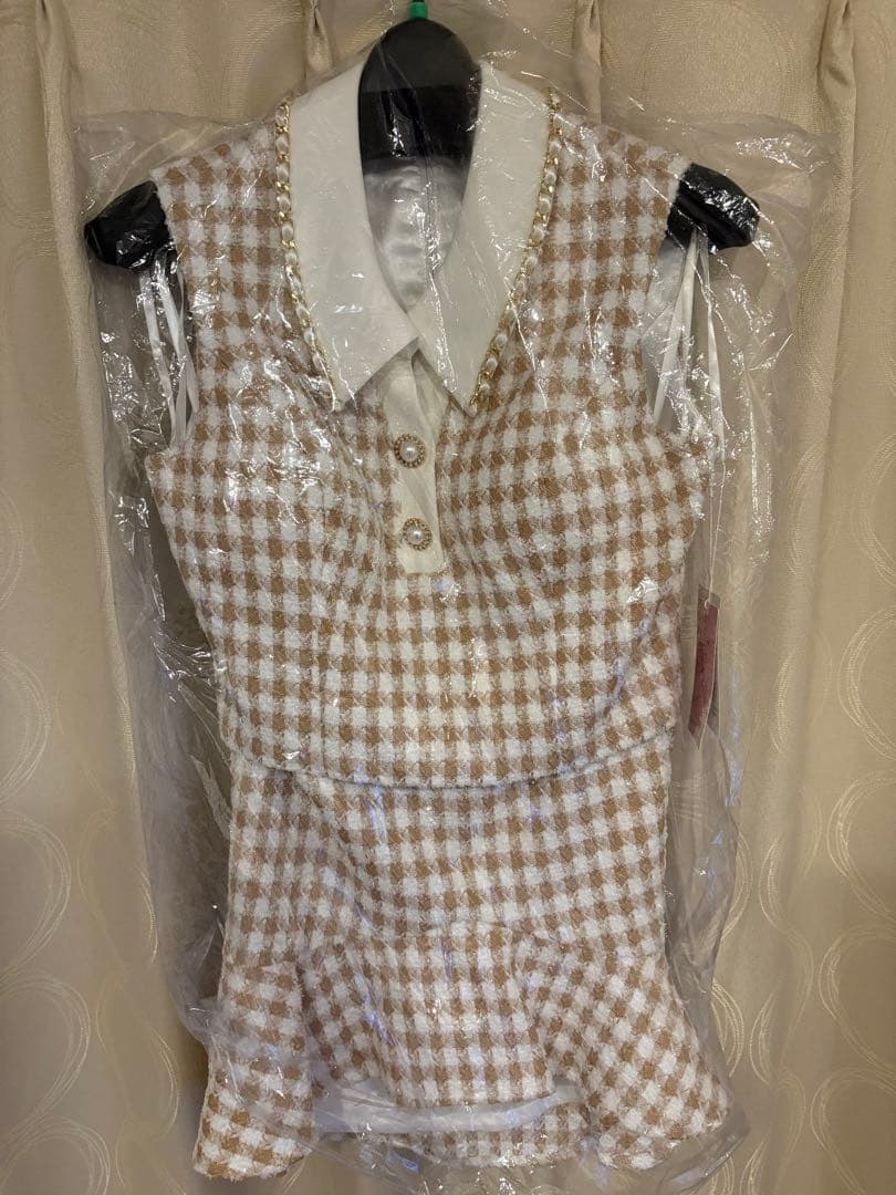 じ*中様 【新品未使用】チェック柄クロップドトップ&フレアスカートセット