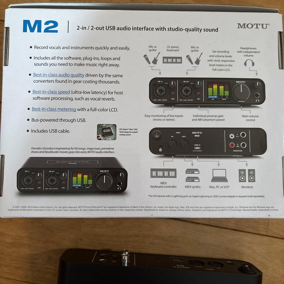 MOTU M2 2イン2アウトオーディオインターフェイス