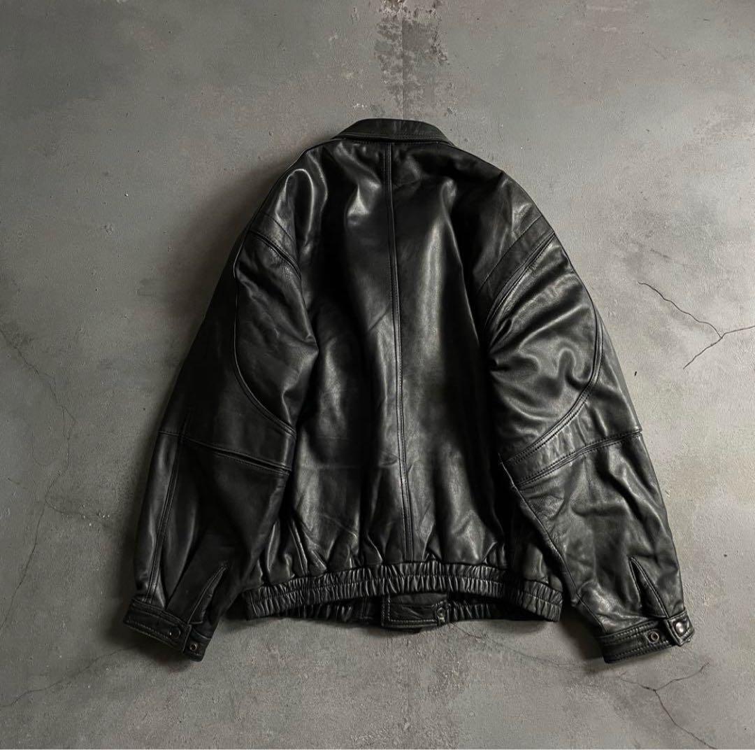 vintage leather jacket 本革レザージャケット　シルエット◎