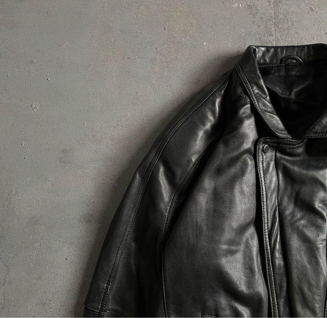 vintage leather jacket 本革レザージャケット　シルエット◎
