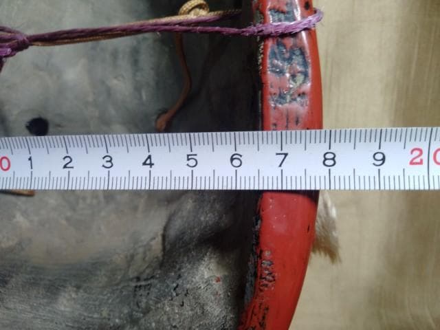 鬼面　般若　焼き物　25x18cm　詳細不明　印様あり