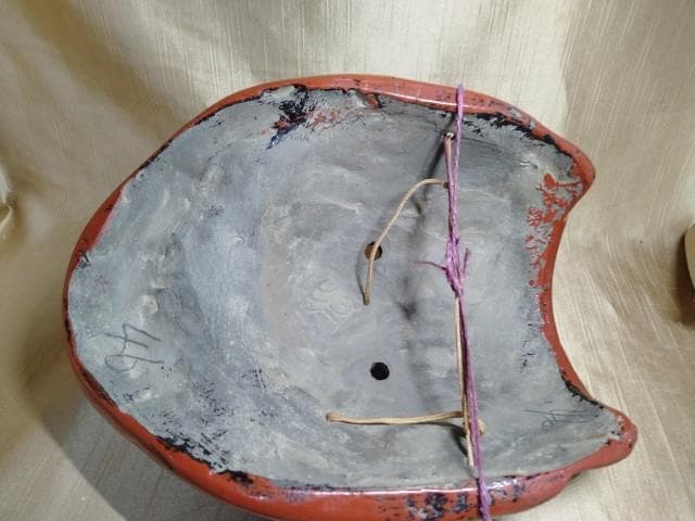 鬼面　般若　焼き物　25x18cm　詳細不明　印様あり