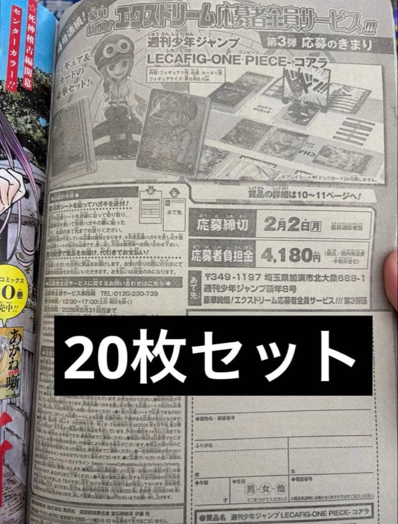 週刊少年ジャンプ2026年8号　応募券　20枚