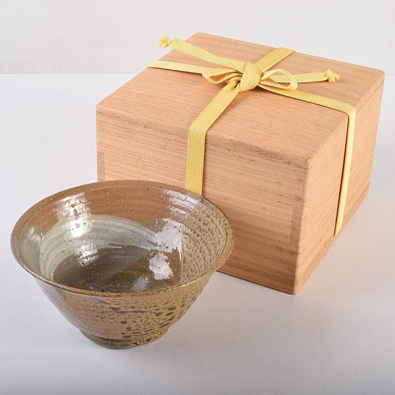 伊羅保　刷毛目茶碗　銘「二人静」　堀内宗心（兼中斎）極め箱　V　R7648