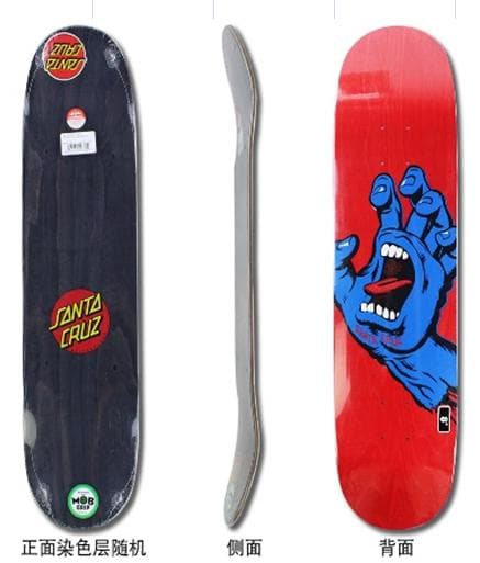 台湾製無地黒デッキテープ付き SANTACRUZ　サンタクルーズ8.0デッキ