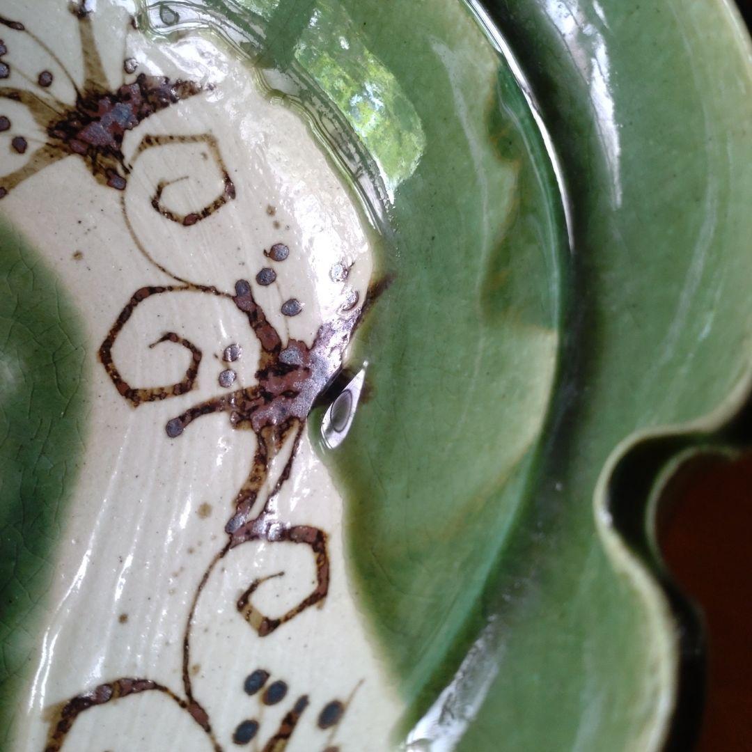 益子【鈴木稔】織部大深鉢　懐石　茶道具　師　高内秀剛