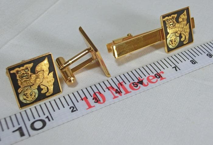 ☆海上自衛隊☆象嵌☆獅子の証し☆タイピン☆カフス☆未使用☆共箱付き☆