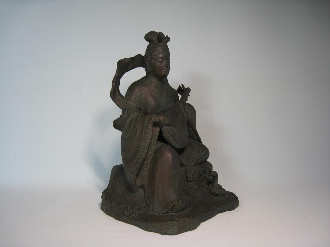 弁財天像　佐藤助雄　ブロンズ製　　芸能、学問、財運、水の女神