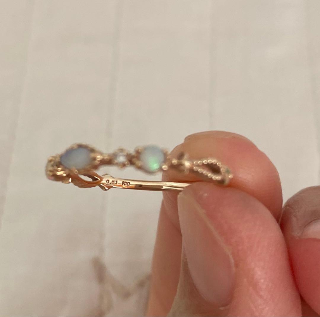 agete オパールリング 11号 K10