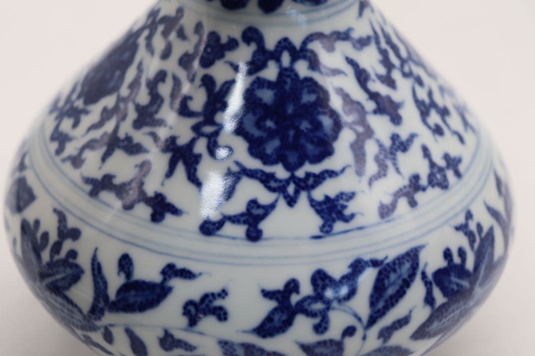 中国　染付　瓶　大清雍正年製　送料込み1223