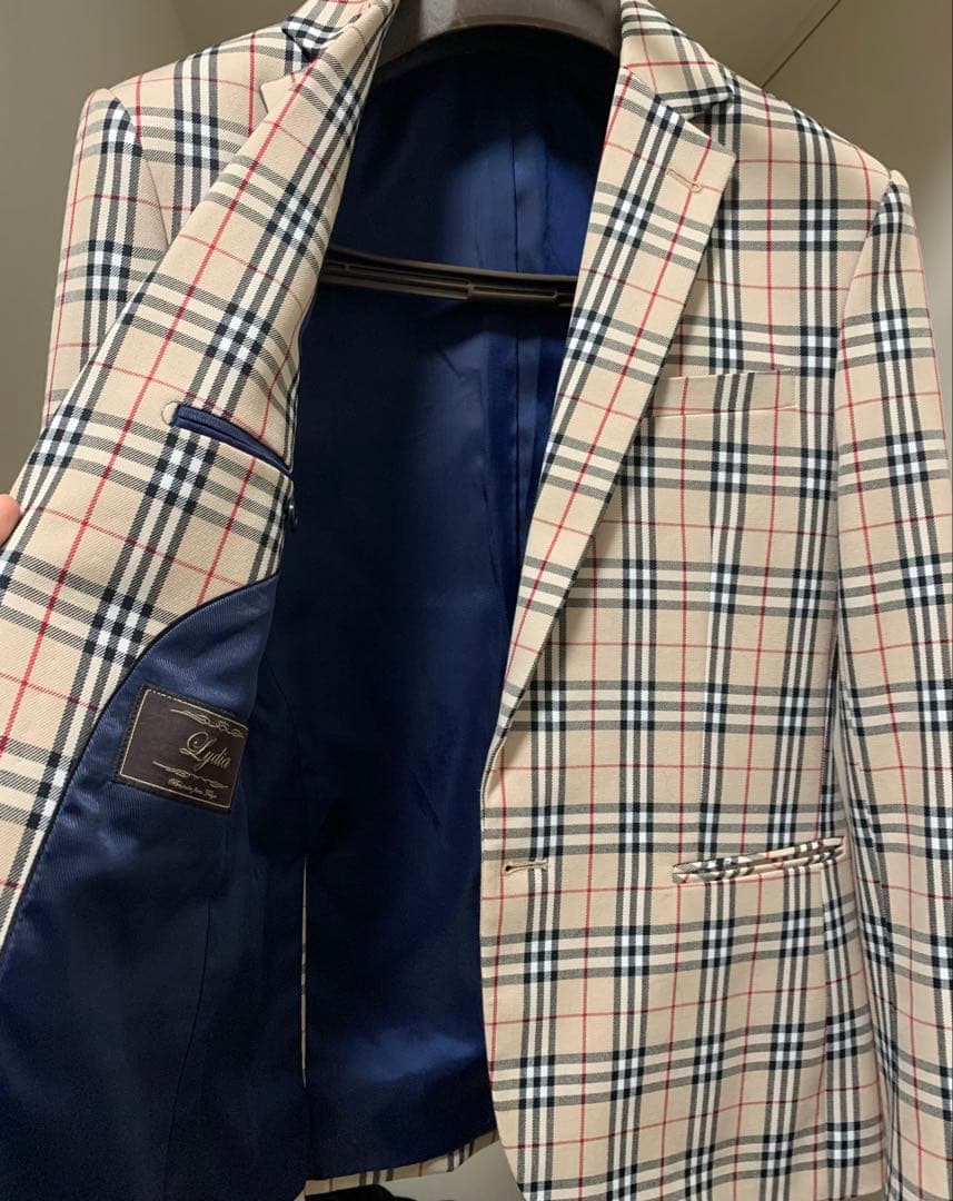 バーバリー調 チェック柄 スーツ 上下 ベスト
