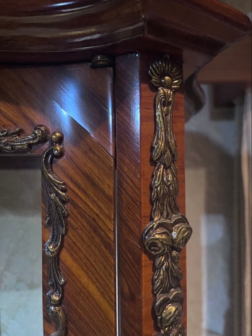 イタリア製 MARCONI ARTE 象嵌細工 ガラス 高級家具 飾り棚