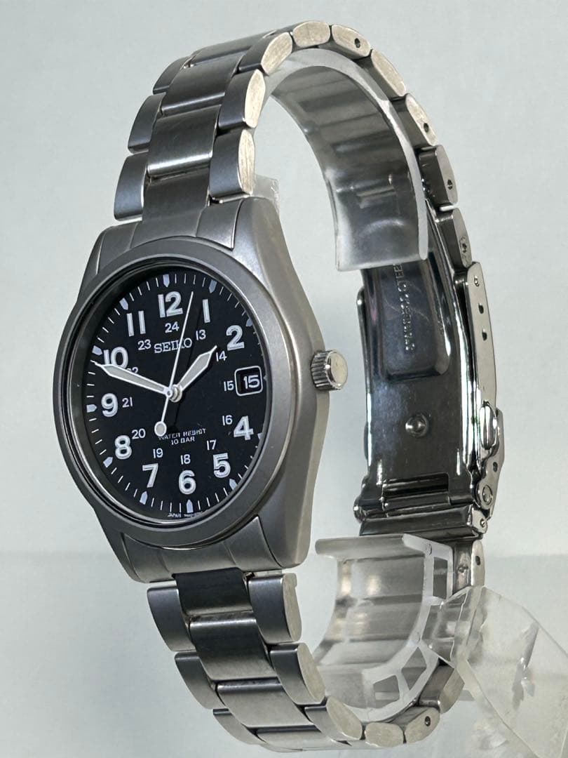 完動極美品 SEIKO ミリタリー SBCA001 7N42-8260 黒文字盤
