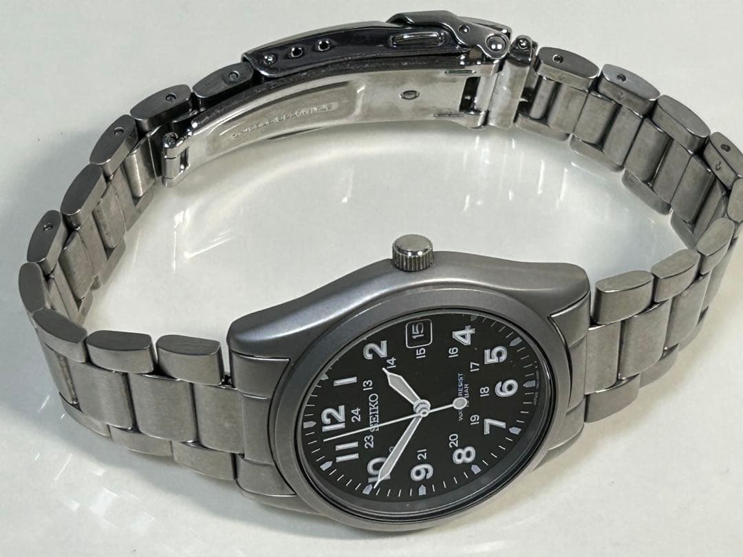 完動極美品 SEIKO ミリタリー SBCA001 7N42-8260 黒文字盤