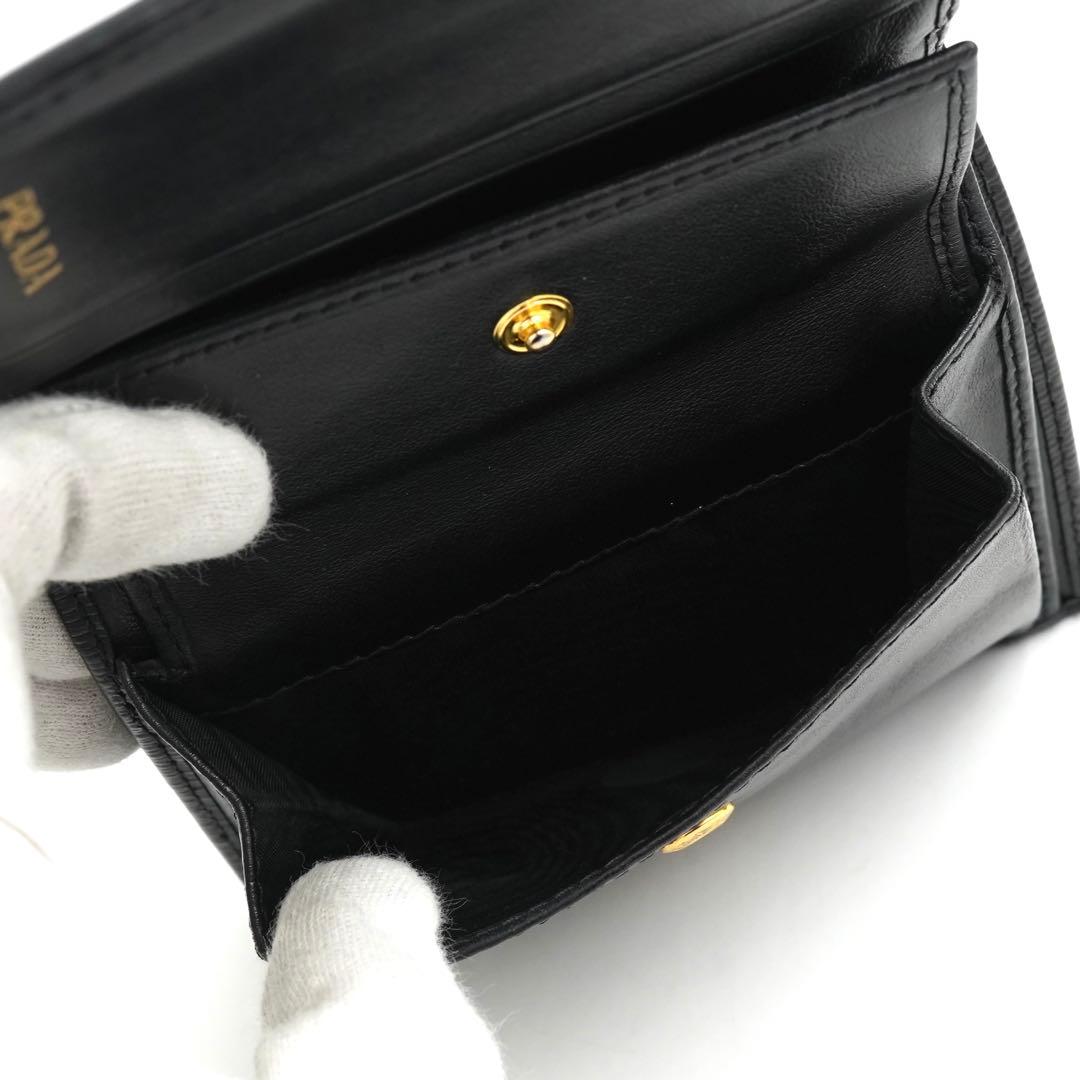 ✨未使用展示品・箱付き✨　PRADA ミニ財布　ヴィッテロムーブ　二つ折り　黒色