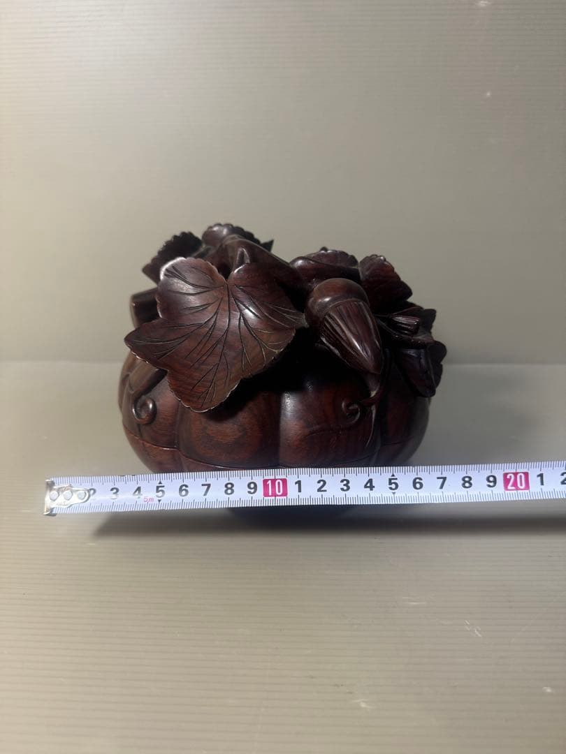 2468 茶道具　唐木かぼちゃ香合　蓋物