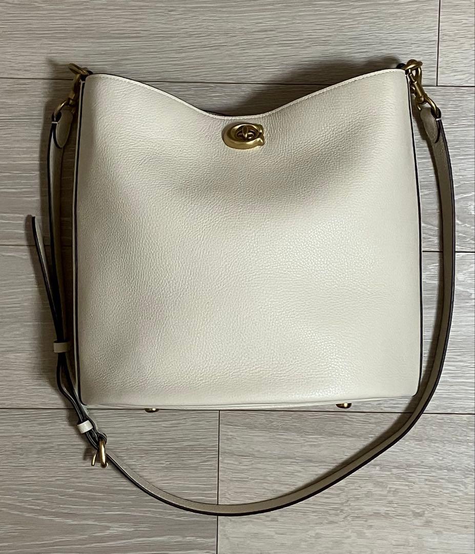 一度のみ！大きいサイズ coach ウィロウソフトバケットバッグ ホワイト