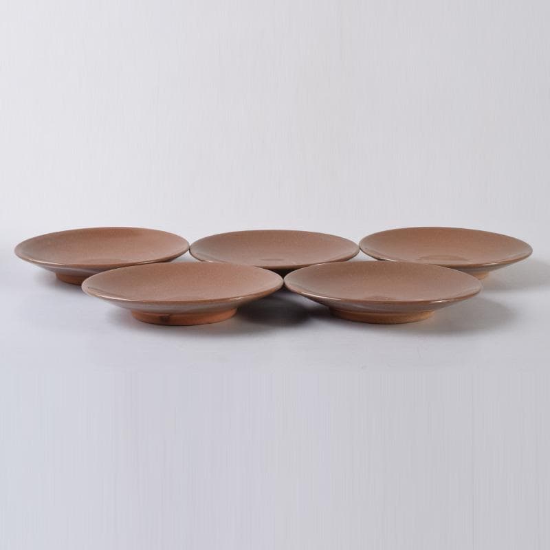 和食器　三浦竹軒作　一力皿　五客　共布共箱　C　7986