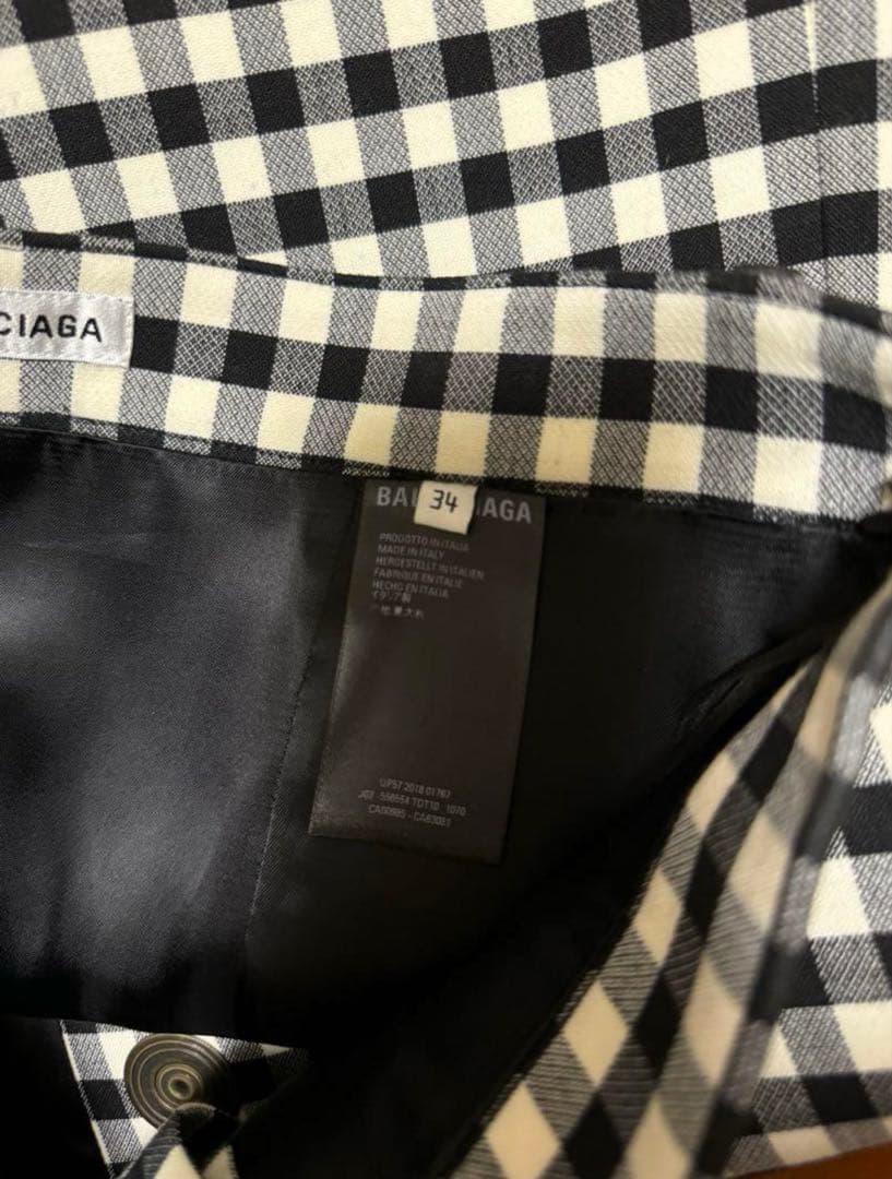 【新品未使用】Balenciaga／バレンシアガ　スカート　チェック