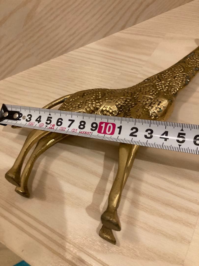 ブラス製キリンの彫刻 2体セット