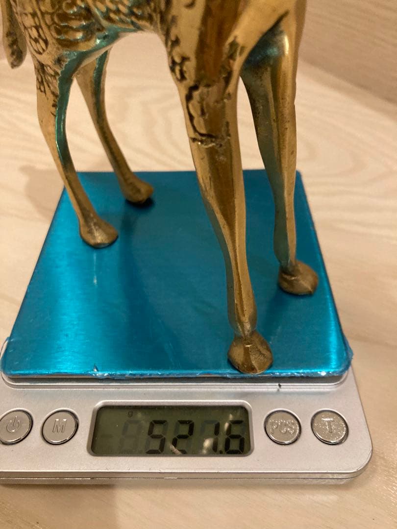 ブラス製キリンの彫刻 2体セット