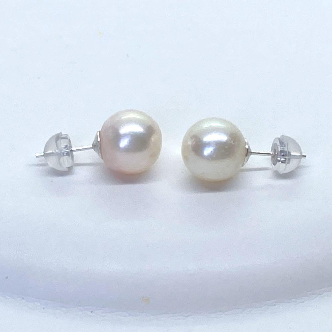 大珠9ミリ あこや真珠ピアス 新品 /N1084 アコヤ