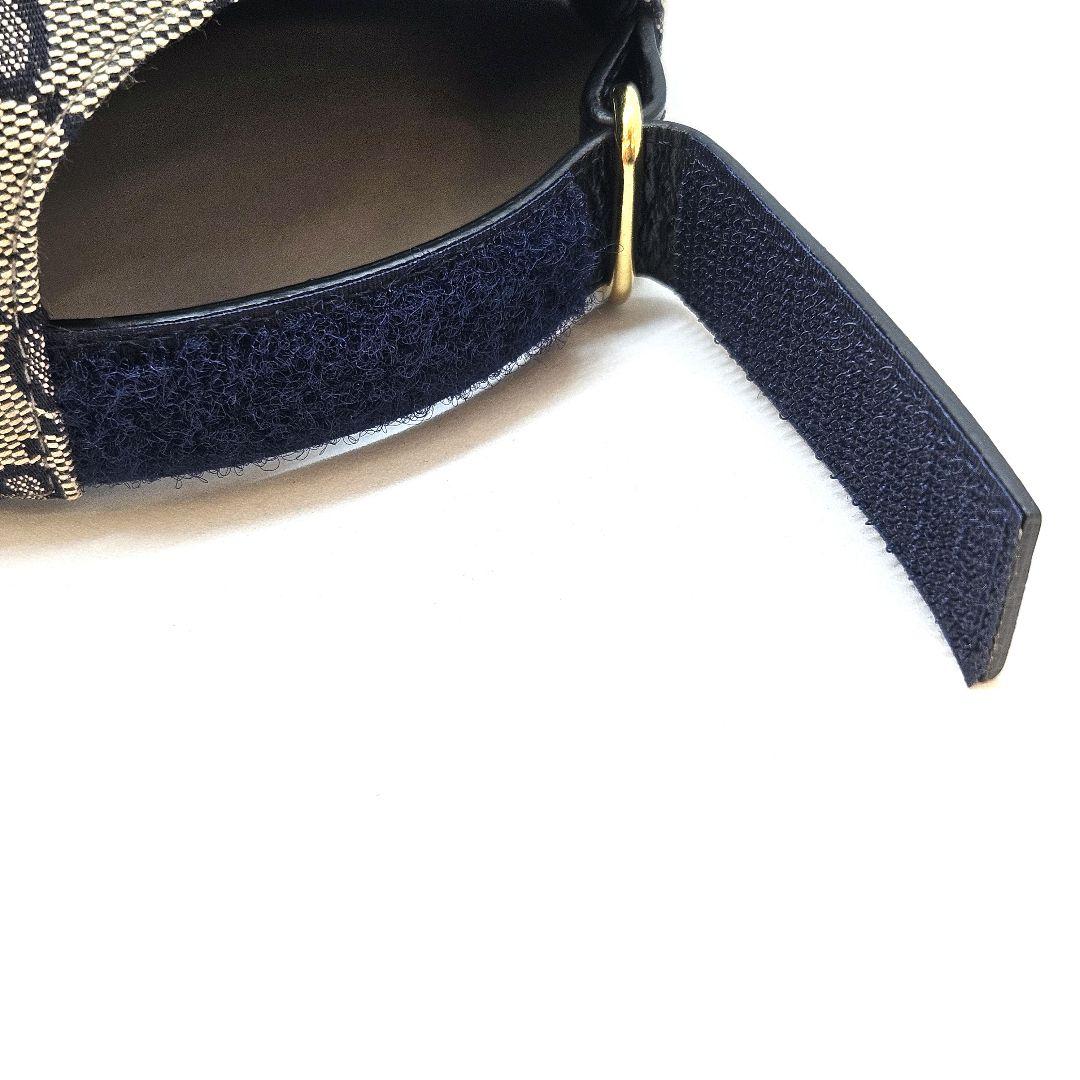 グッチ GG キャンバス ベースボール キャップ 帽子 紺 ネイビー ベージュ