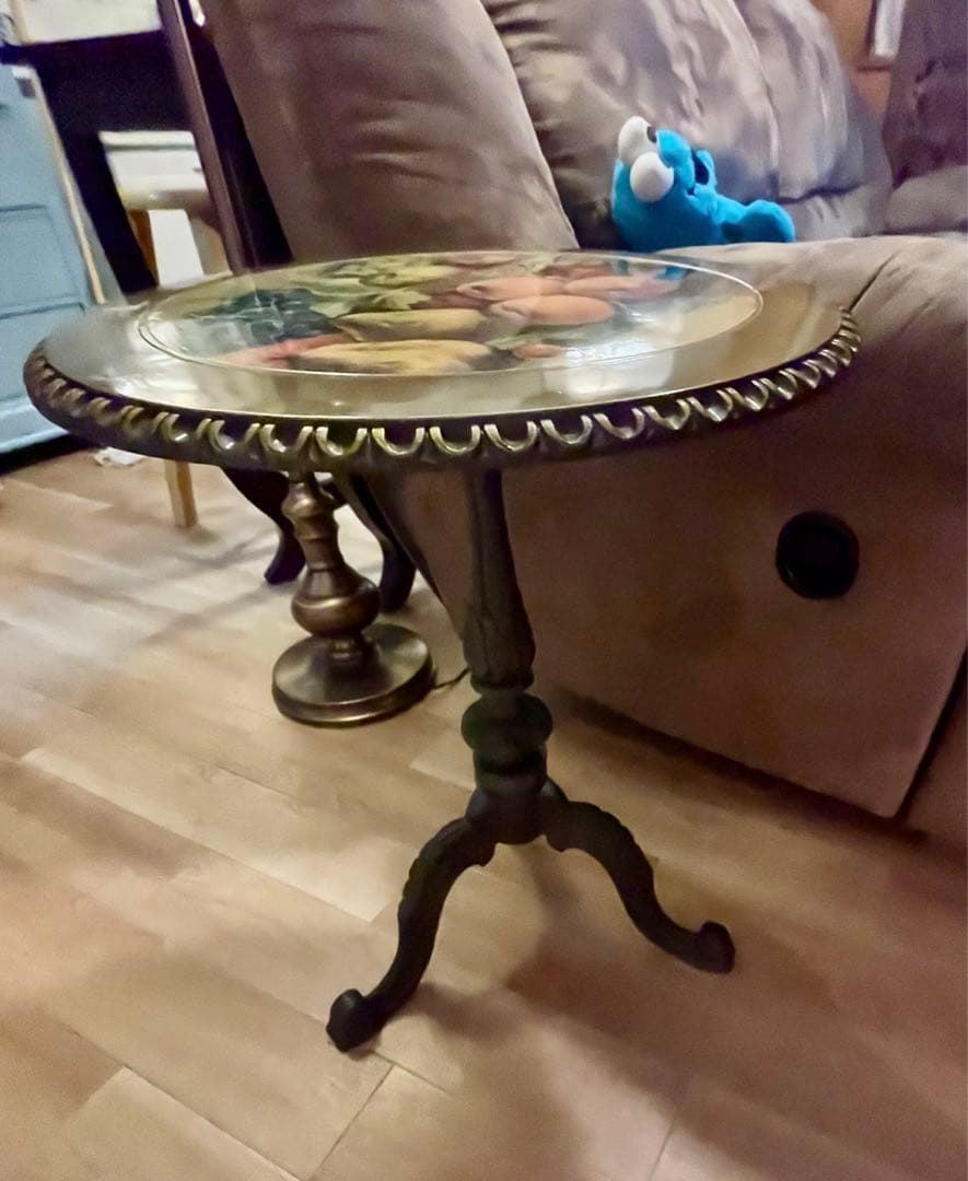 イタリア製　猫足　ブロンズ　サイド/コーヒーテーブル　送料込み