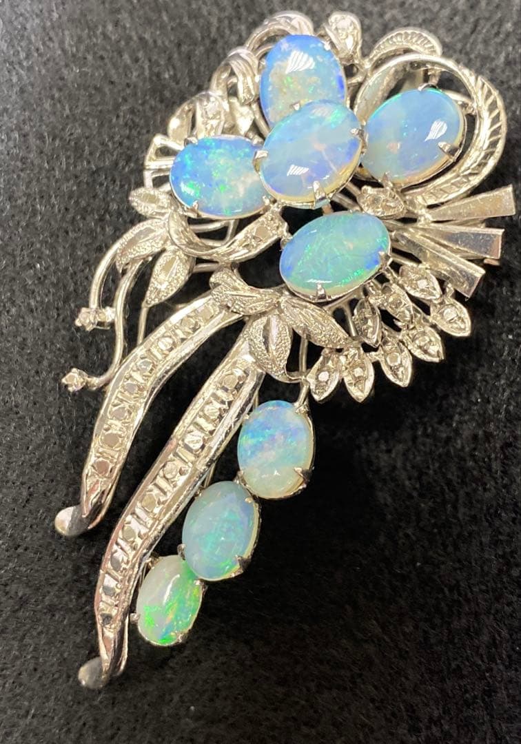 18K刻印　オパールブローチ　12.0g東Y7-0225ア㉜