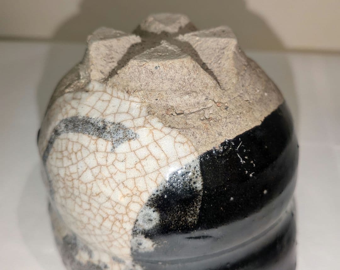 『藤ノ木土平』②黒絵唐津　土平窯　唐津　火入　茶道具　煙草盆　共箱　藤の木陽太郎