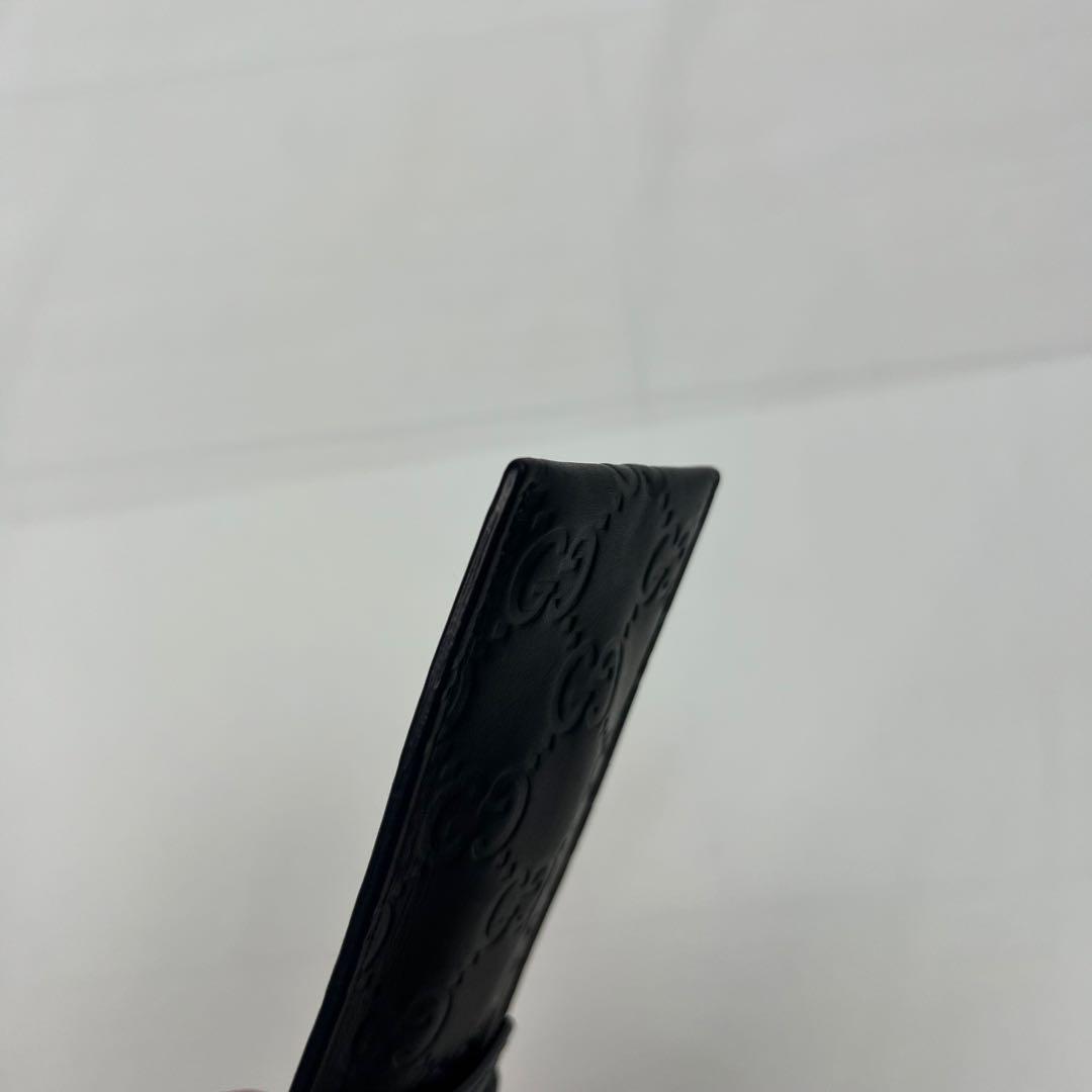 美品 グッチ ペンケース シマレザー GG柄 レザー 本革