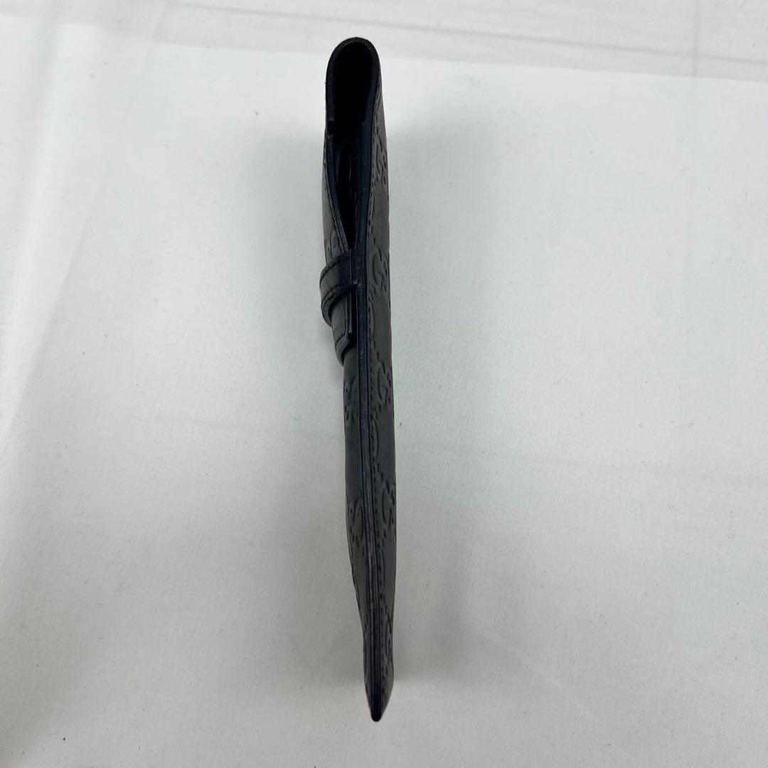 美品 グッチ ペンケース シマレザー GG柄 レザー 本革