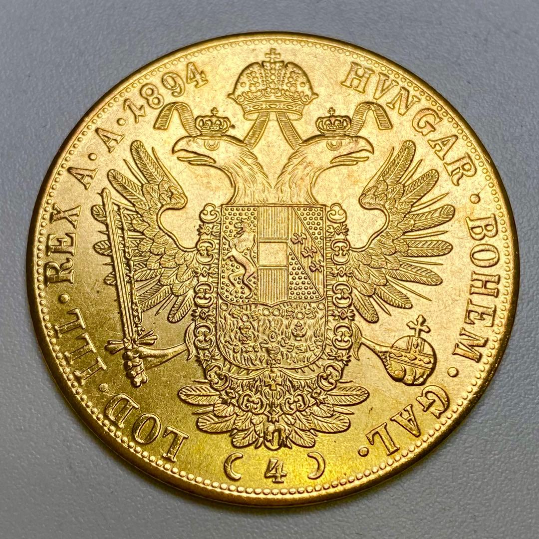 海外古銭　オーストリア　ダカット　双頭の鷲　　1894年