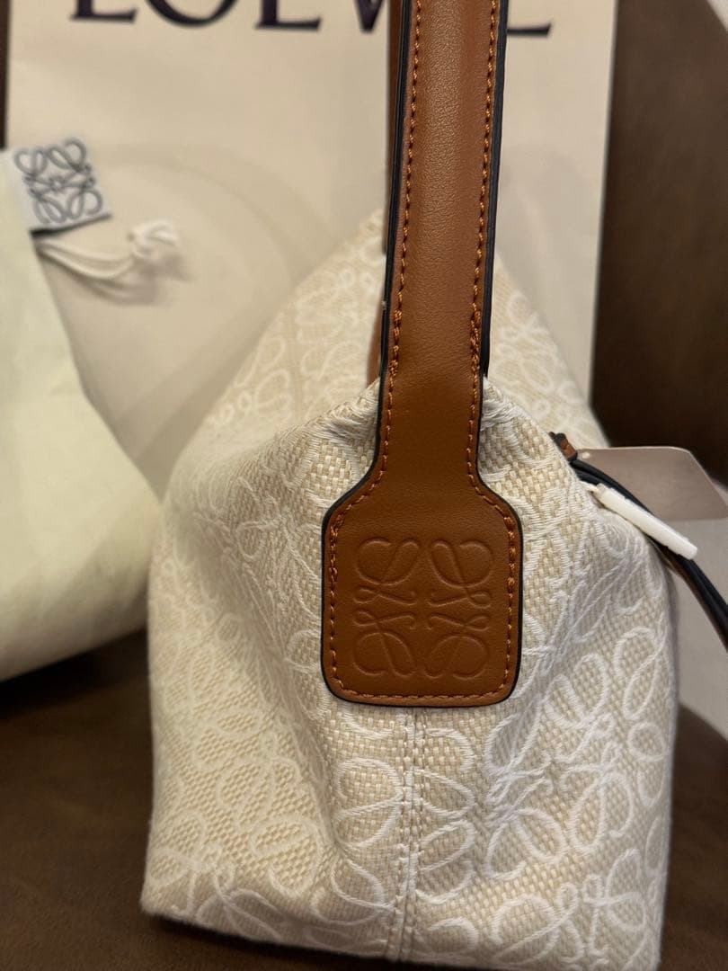 ロエベ LOEWE キュービィバッグ ハンドバッグ ナチュラル ブラウン