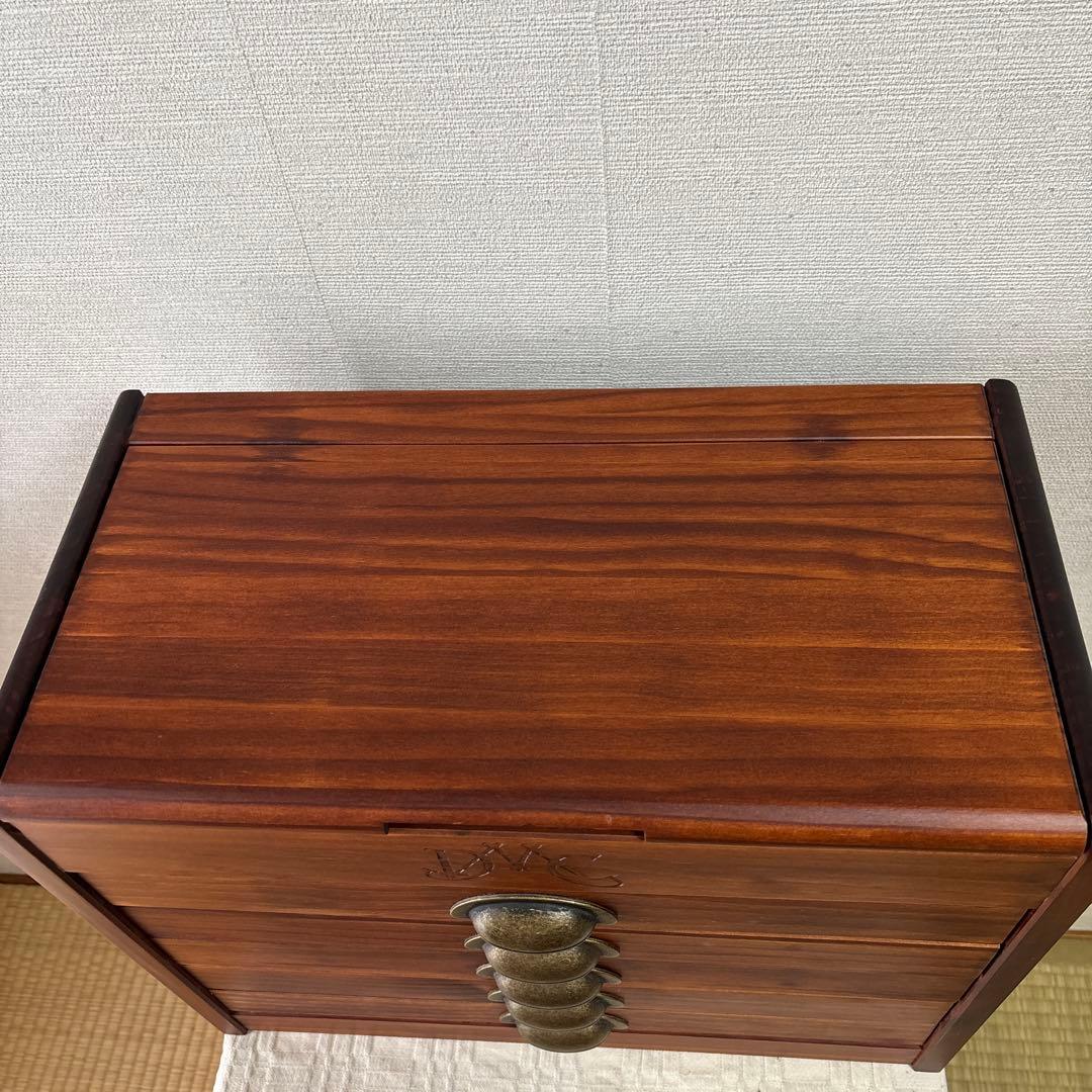 フランス　DMC 裁縫箱　刺繍糸　キャビネット　引き出し　ソーイングボックス