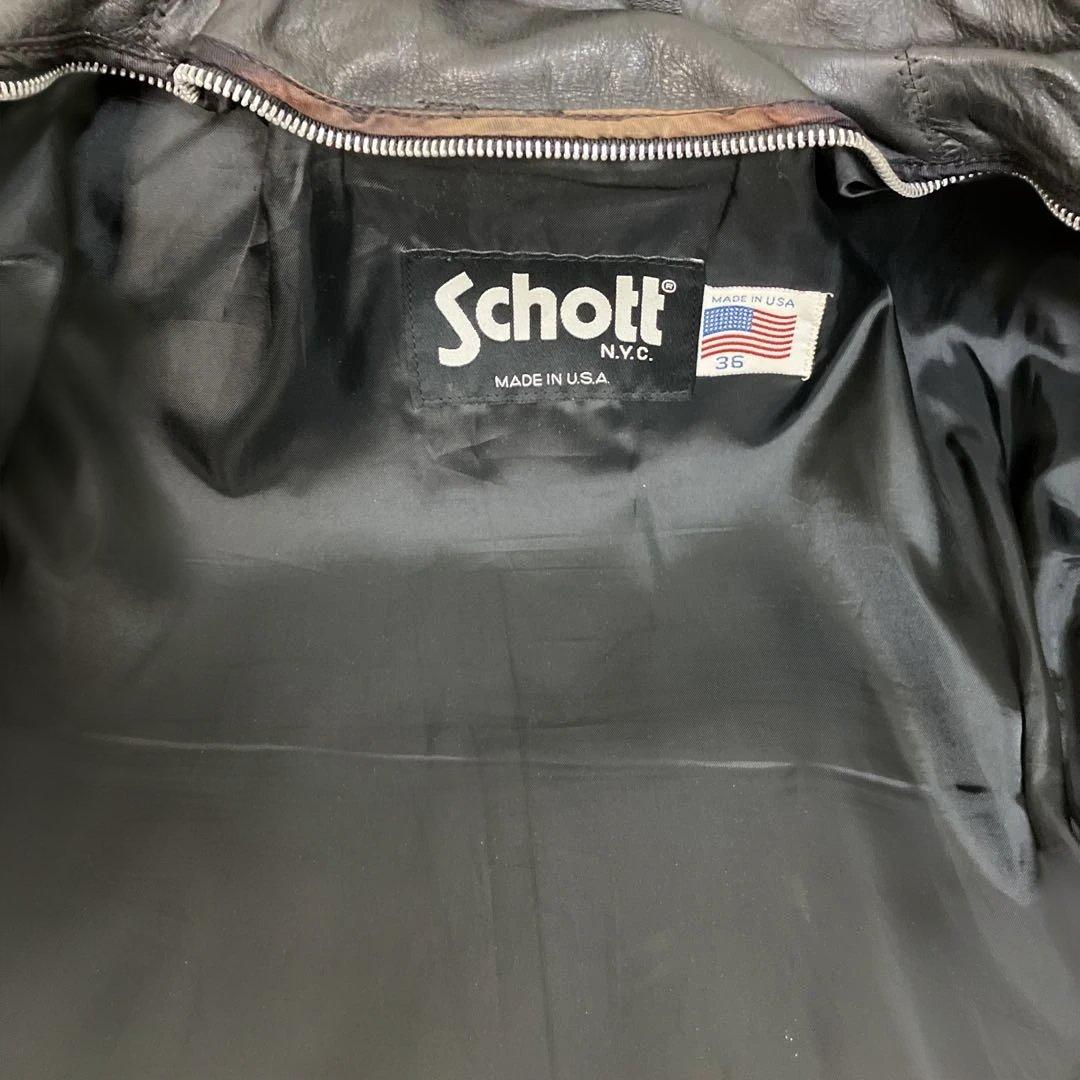 【良品】Schott 641 36 シングルライダース　レザー　ライナー