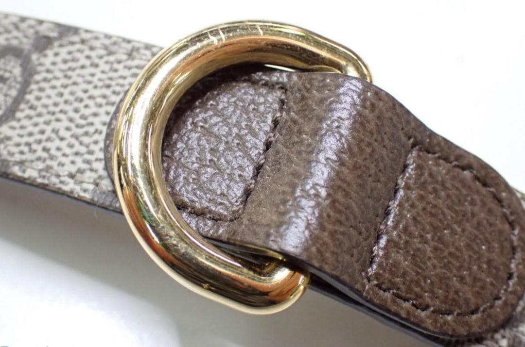 Gucciグッチ GGスプリーム　中・大型犬用首輪　キャンバス×革 ブラウン