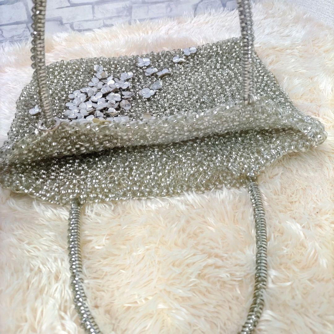 アンテプリマ ワイヤーバッグ シルバー レザー 花 ハンドバッグ